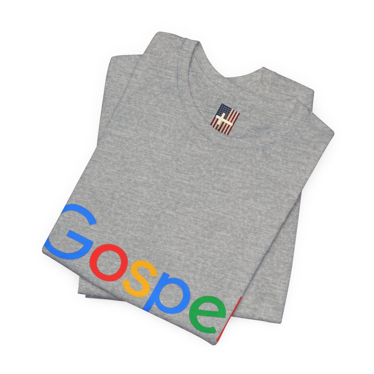 Gospel Graphic Tee — "Gospel" Colorful Logo Christian T-Shirt Printify