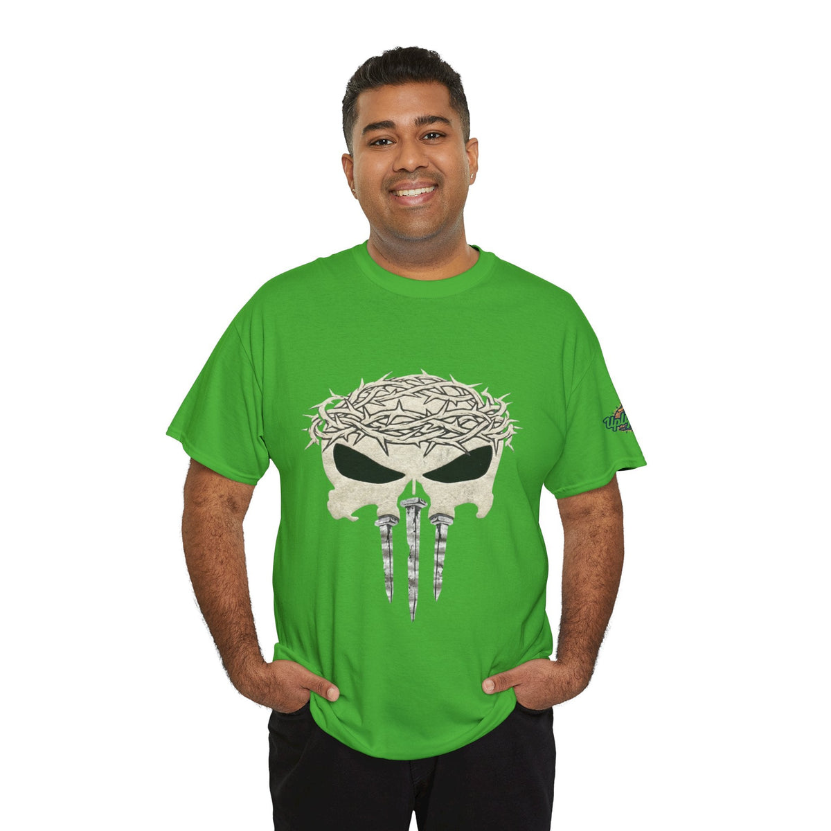 Christian Skull T-shirt - Crown of Thorns & Nails - Warrior Faith T-shirt Printify