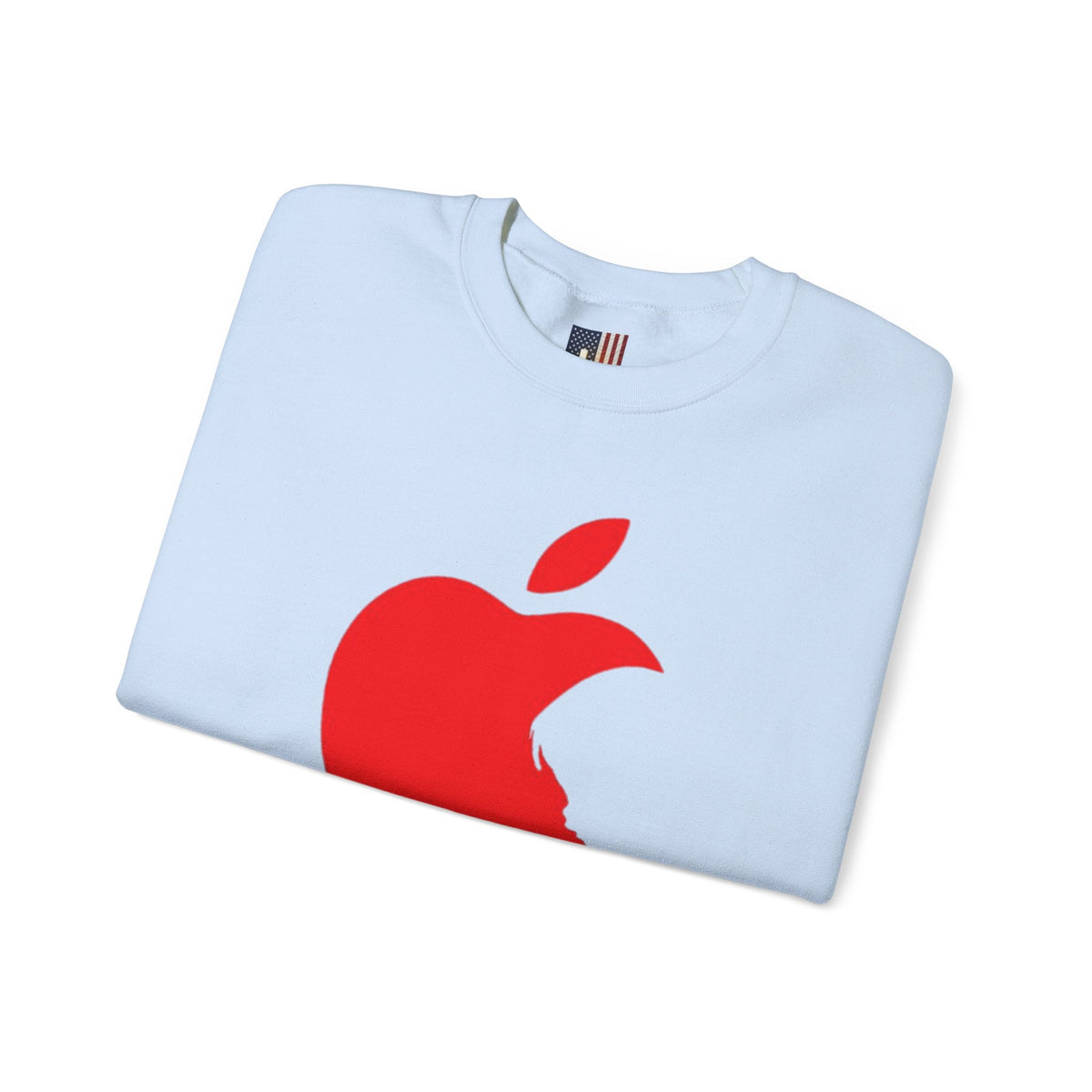 iPray Apple Logo Sweatshirt — Funny Christian Sweatshirt (Minimal Red Apple Graphic) Printify