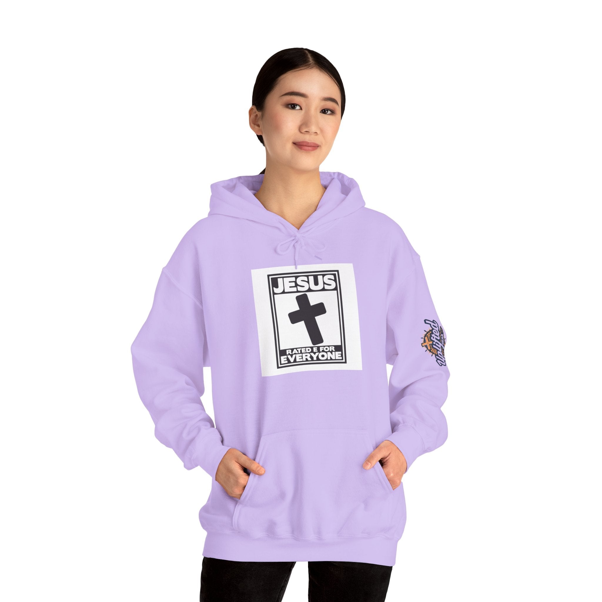 Jesus, Rated E for Everyone Hoodie - Gamer Faith Hoodie - Christian Video Game Parody Printify