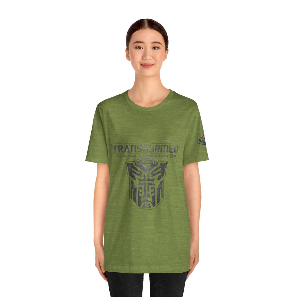 Transformer Logo Christian T-shirt | 2 Corinthians 3:18 Bible Verse T-shirt Printify