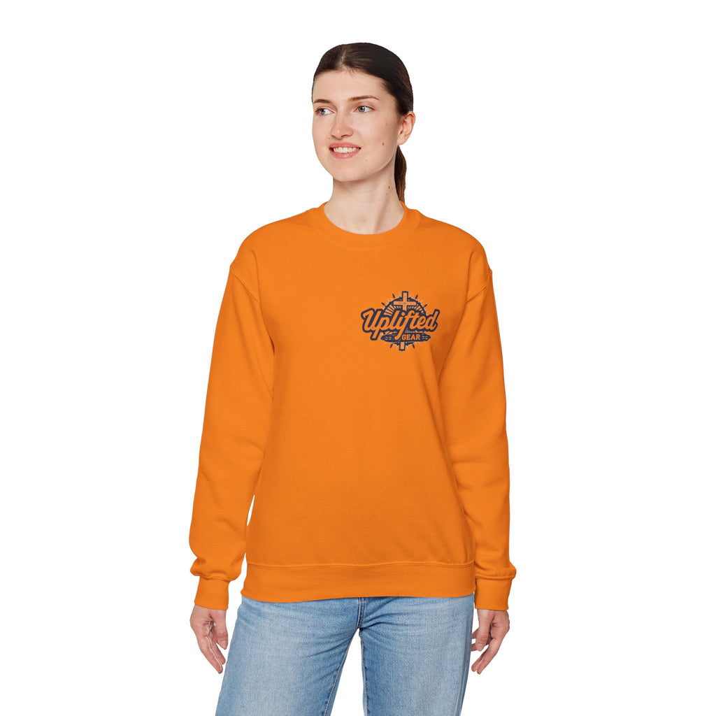 Walk by Faith, Not by Sight Sweatshirt – Moonlit Footprints Christian Sweatshirt for Cozy Nights Printify