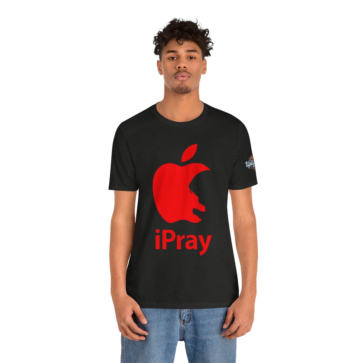 iPray Red Apple Christian T-Shirt — Faith Graphic Tee Printify