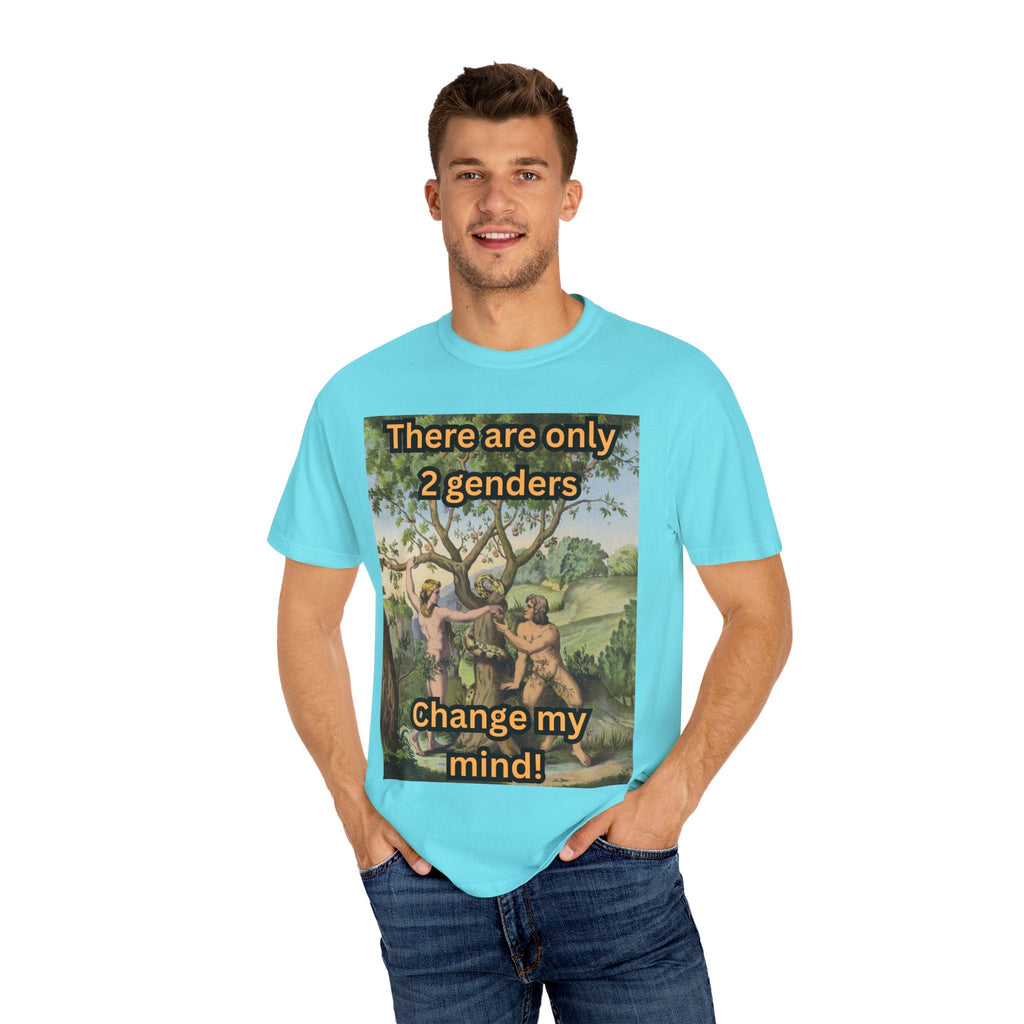 There Are Only 2 Genders T-Shirt – Adam & Eve Cross Christian Tee for Bold Faith Printify