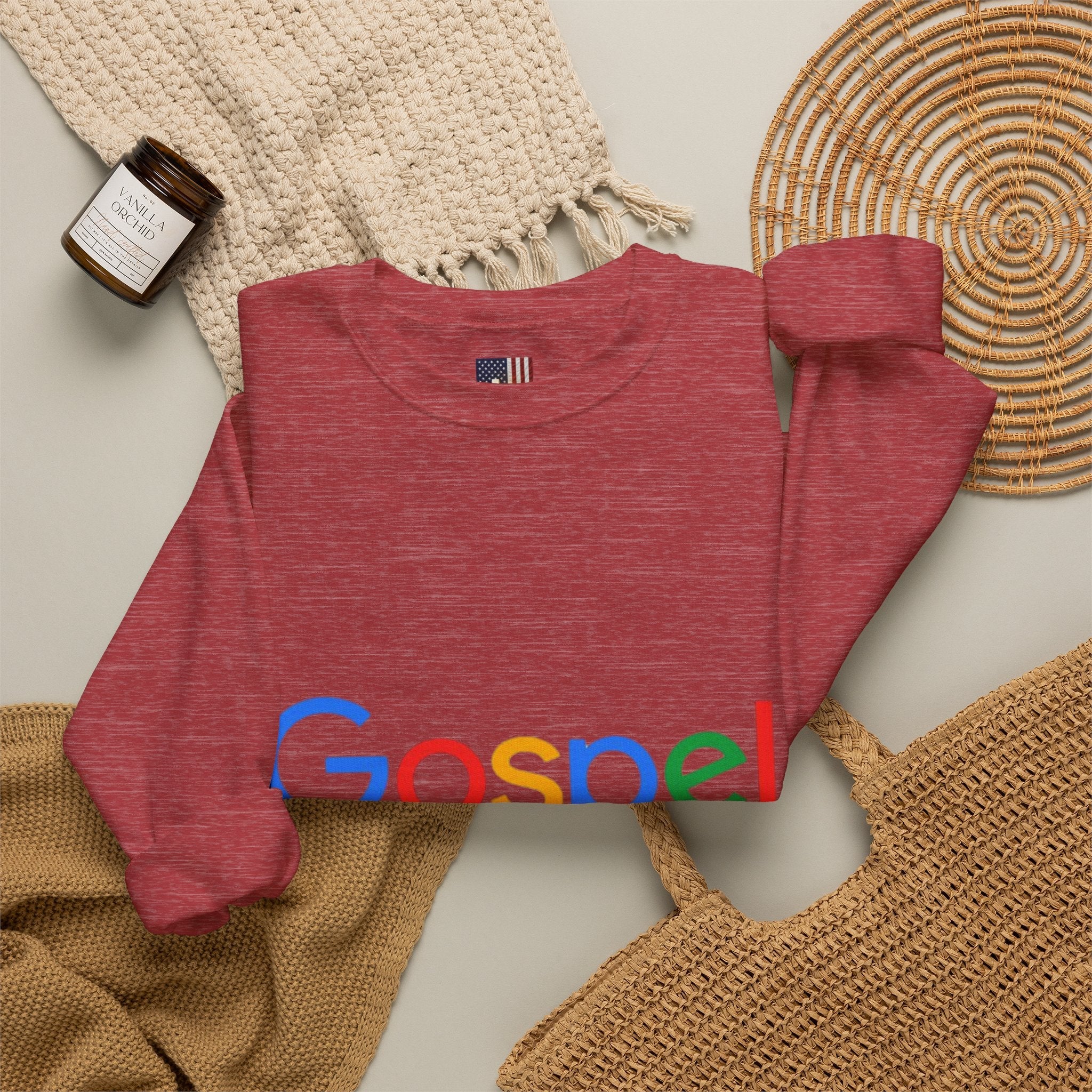 Gospel Graphic Sweatshirt — "Gospel" Colorful Logo Christian Sweatshirt Printify