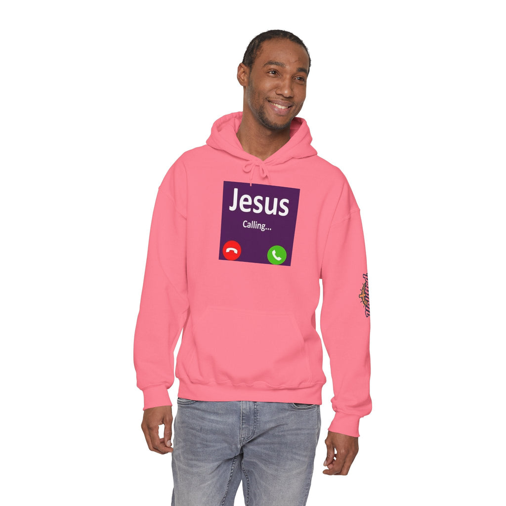 Jesus Calling Hoodie – Funny Cell Phone Screen Christian Sweatshirt for Divine Connection & Faith Humor Printify