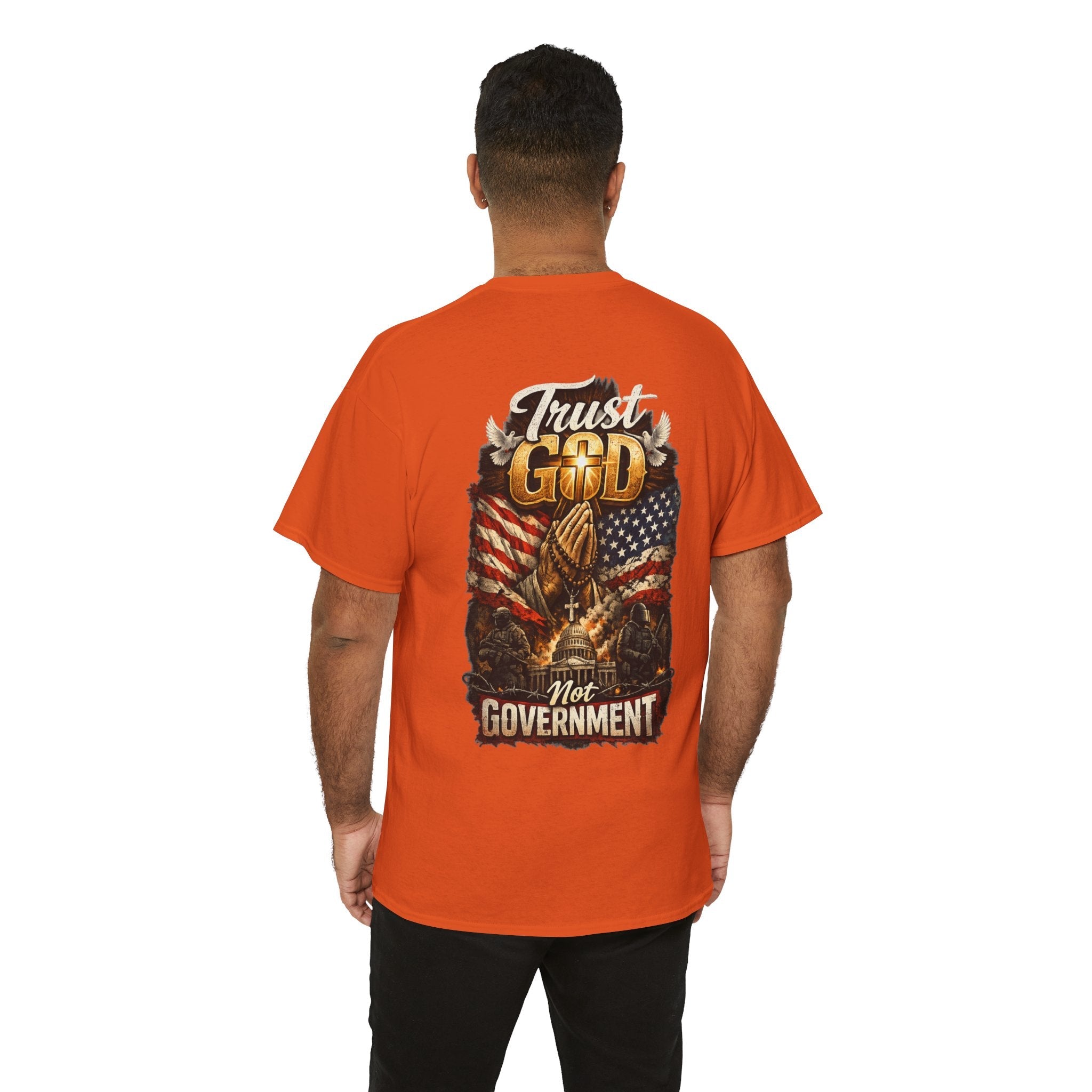 Trust God Not Government T-Shirt — Vintage Patriotic Christian Tee Printify
