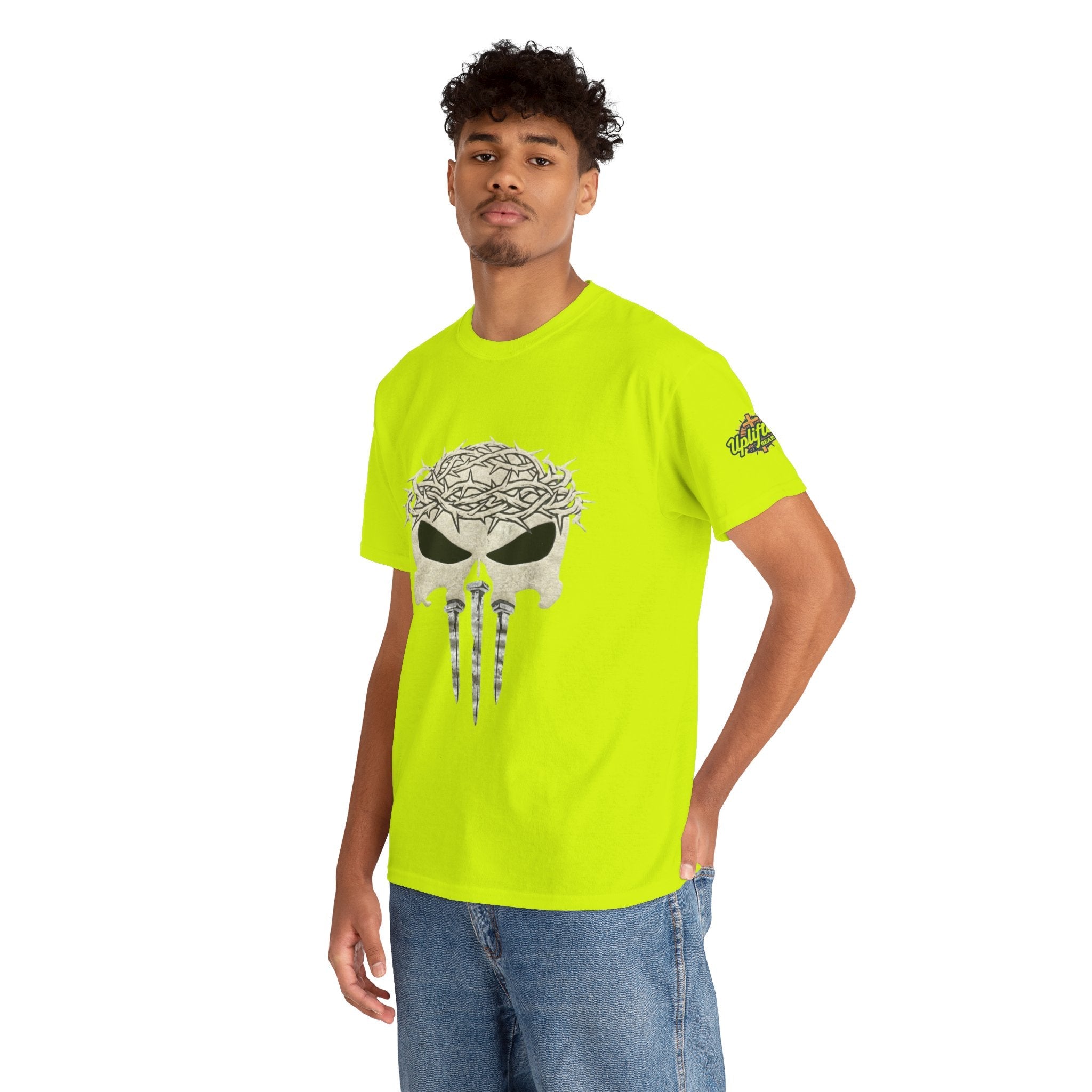 Christian Skull T-shirt - Crown of Thorns & Nails - Warrior Faith T-shirt Printify