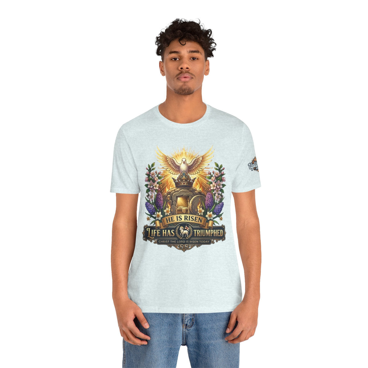 He Is Risen "Life Has Triumphed" T-Shirt — Easter Resurrection Christian Tee Printify