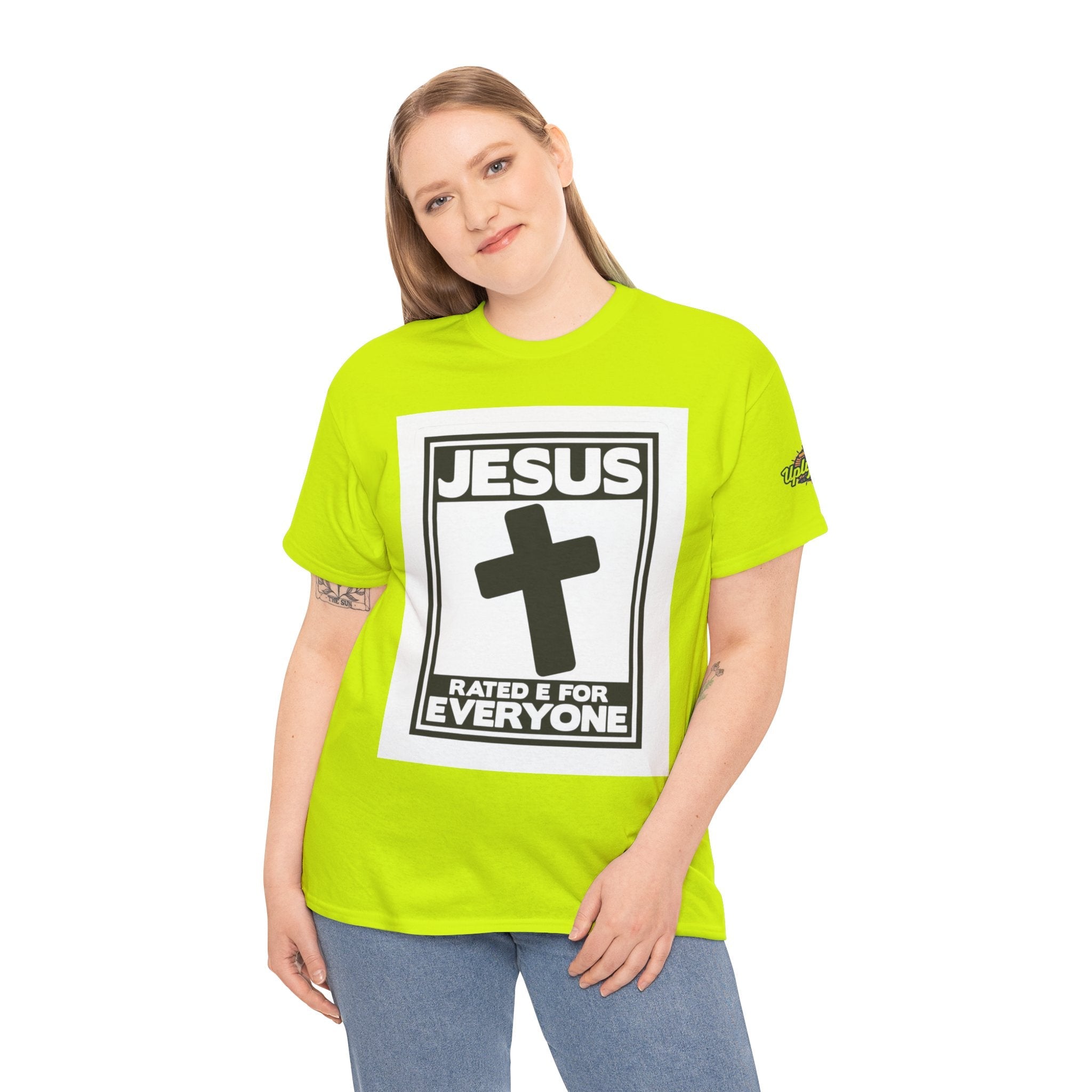 Jesus, Rated E for Everyone T-shirt - Gamer Faith T-shirt - Christian Video Game Parody Printify