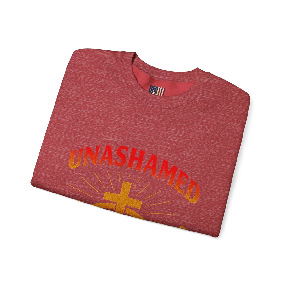 Unashamed Sweatshirt – Ichthys Jesus Fish & Cross Christian Sweatshirt for Romans 1:16 Bold Faith Printify