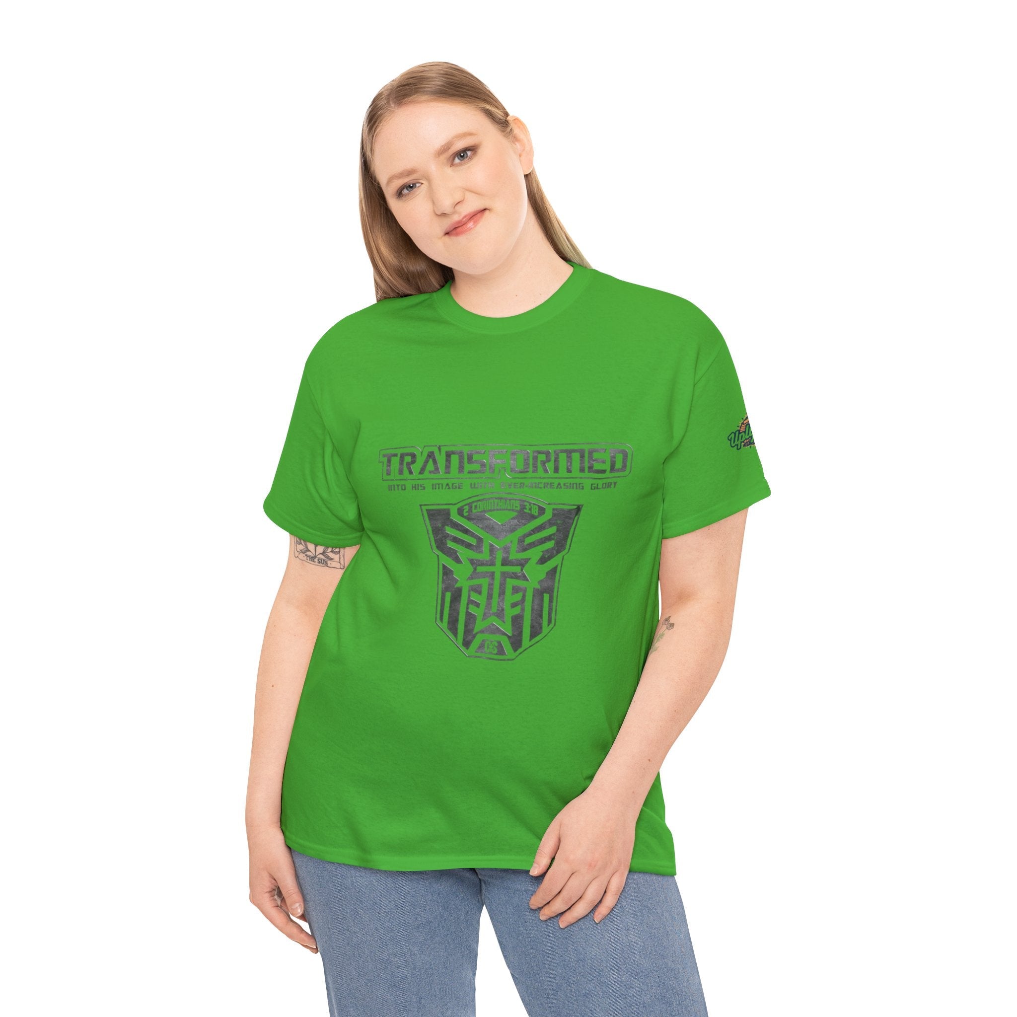 Transformer Logo Christian T-shirt | 2 Corinthians 3:18 Bible Verse T-shirt Printify