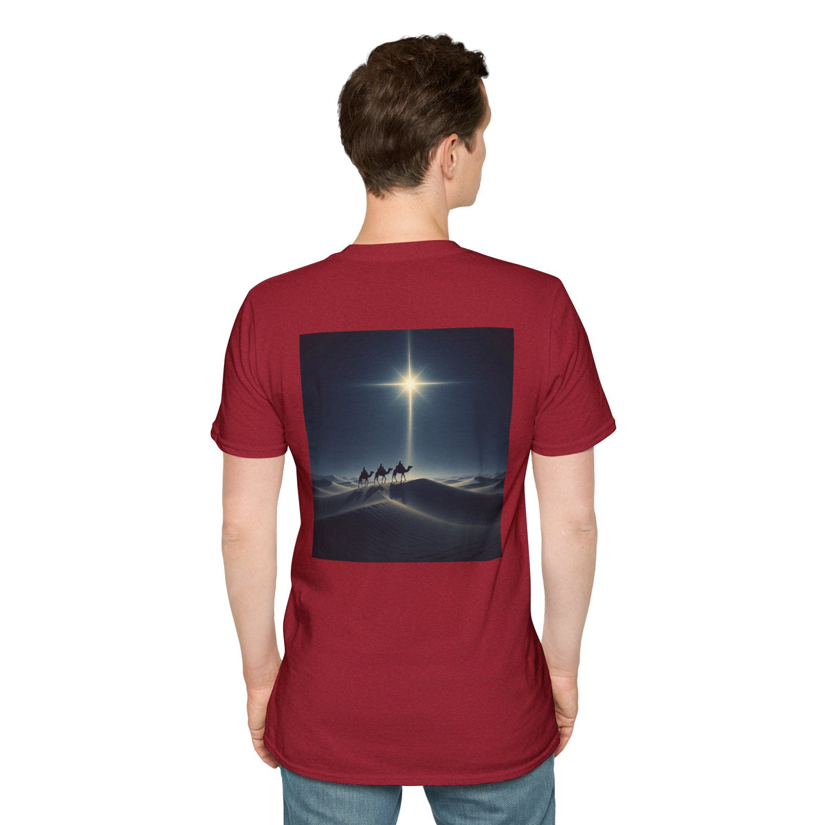 3 Wise Men T-shirt – Magi Camels Nativity Journey Christian Christmas T-shirt for Epiphany Faith & Holy Night Printify