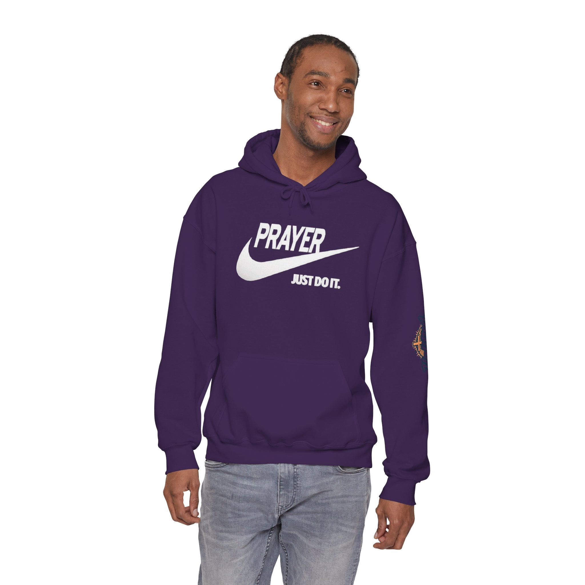 Prayer Just Do It Hoodie - Funny Christian Nike Parody Hoodie - Faith Gear Printify