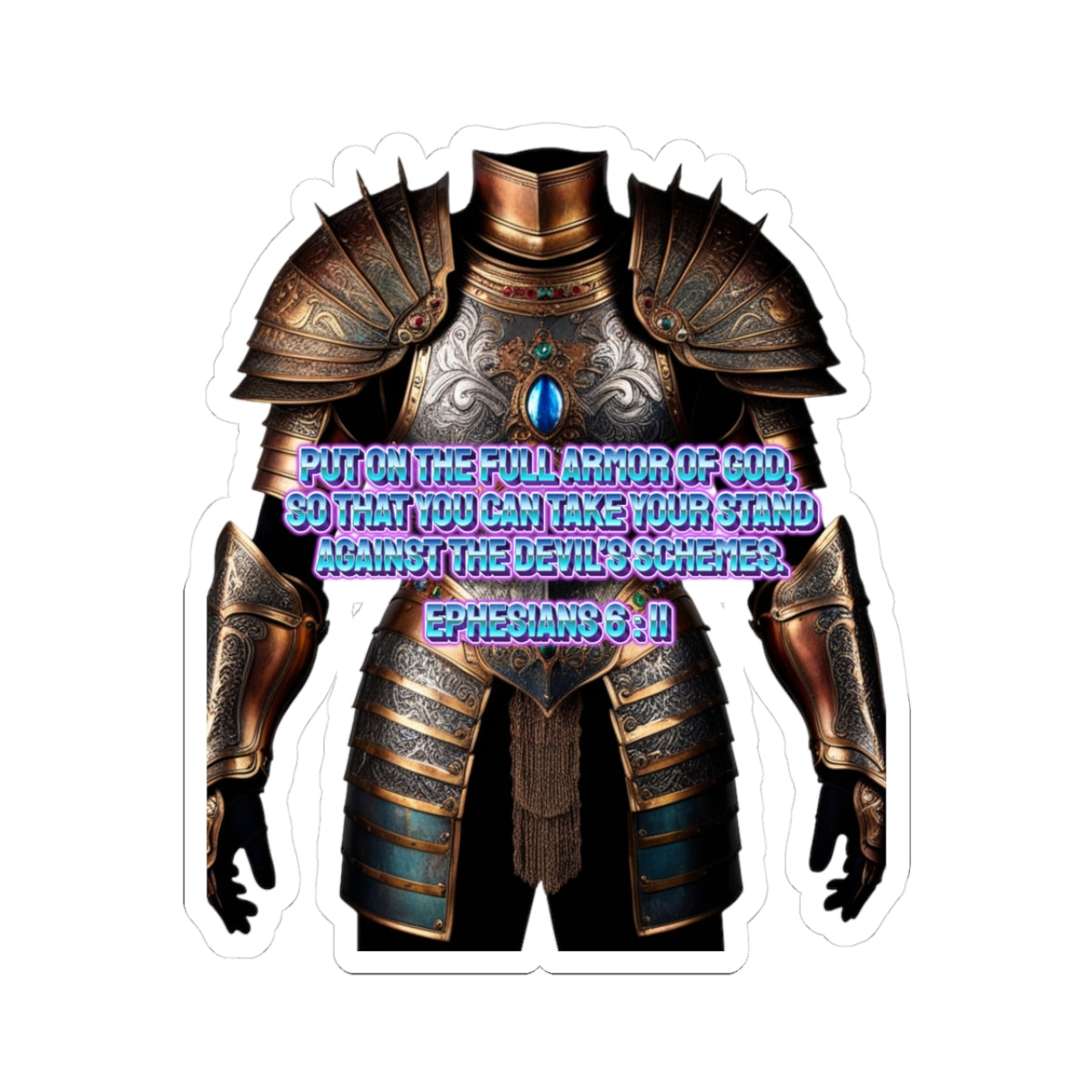Religious Graphic Armor Of God Design - Kiss-Cut Stickers Printify