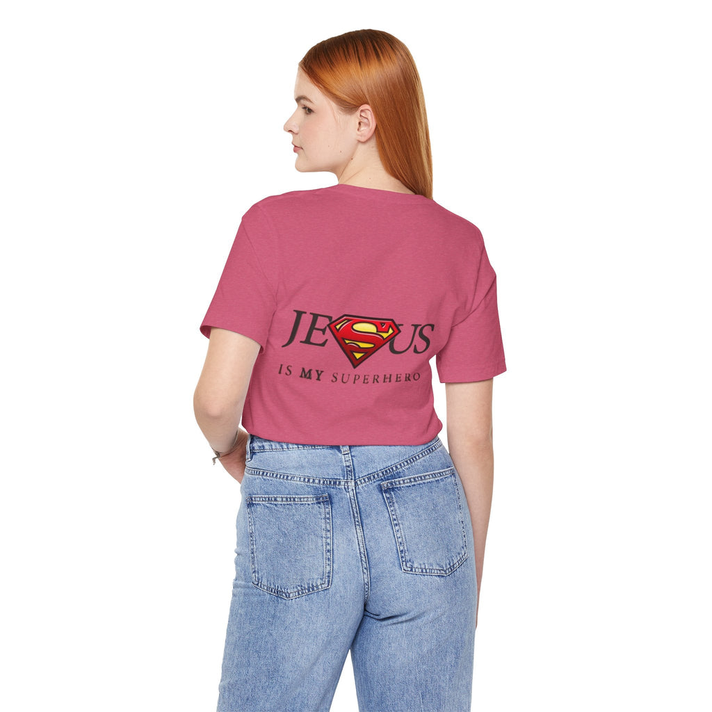 Jesus Is My Superhero T-Shirt — Faith-Based Superman-Inspired Tee Printify