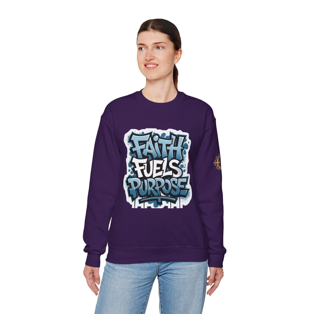 Faith Fuels Purpose Sweatshirt – Inspirational Christian Sweatshirt for Divine Drive & Unstoppable Belief Printify