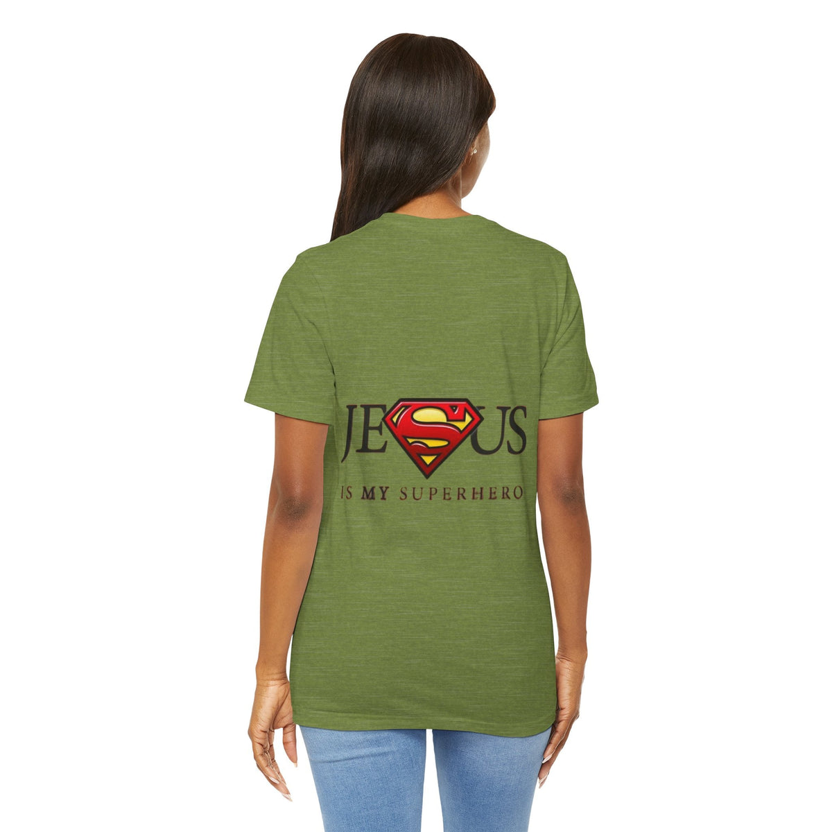 Jesus Is My Superhero T-Shirt — Faith-Based Superman-Inspired Tee Printify