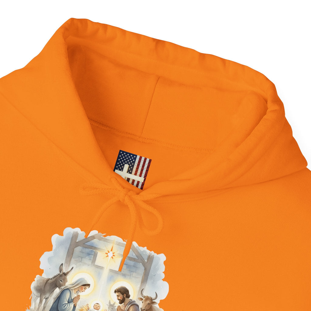 Unto Us a Child is Born Hoodie – Isaiah 9:6 Nativity Manger Scene Christian Christmas Sweatshirt for Holy Night Faith Printify