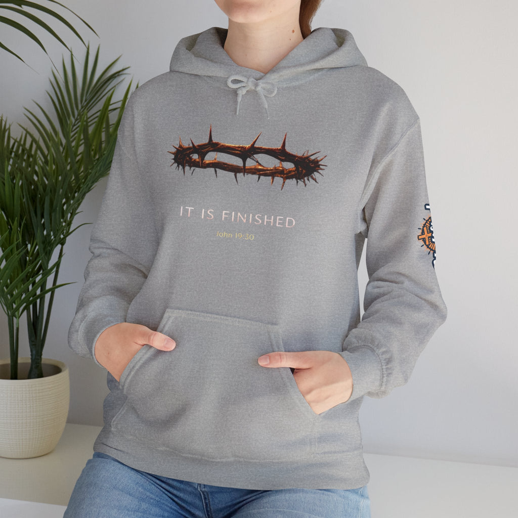 It Is Finished Crown of Thorns Hoodie — Christian John 19:30 Faith Hoodie Printify