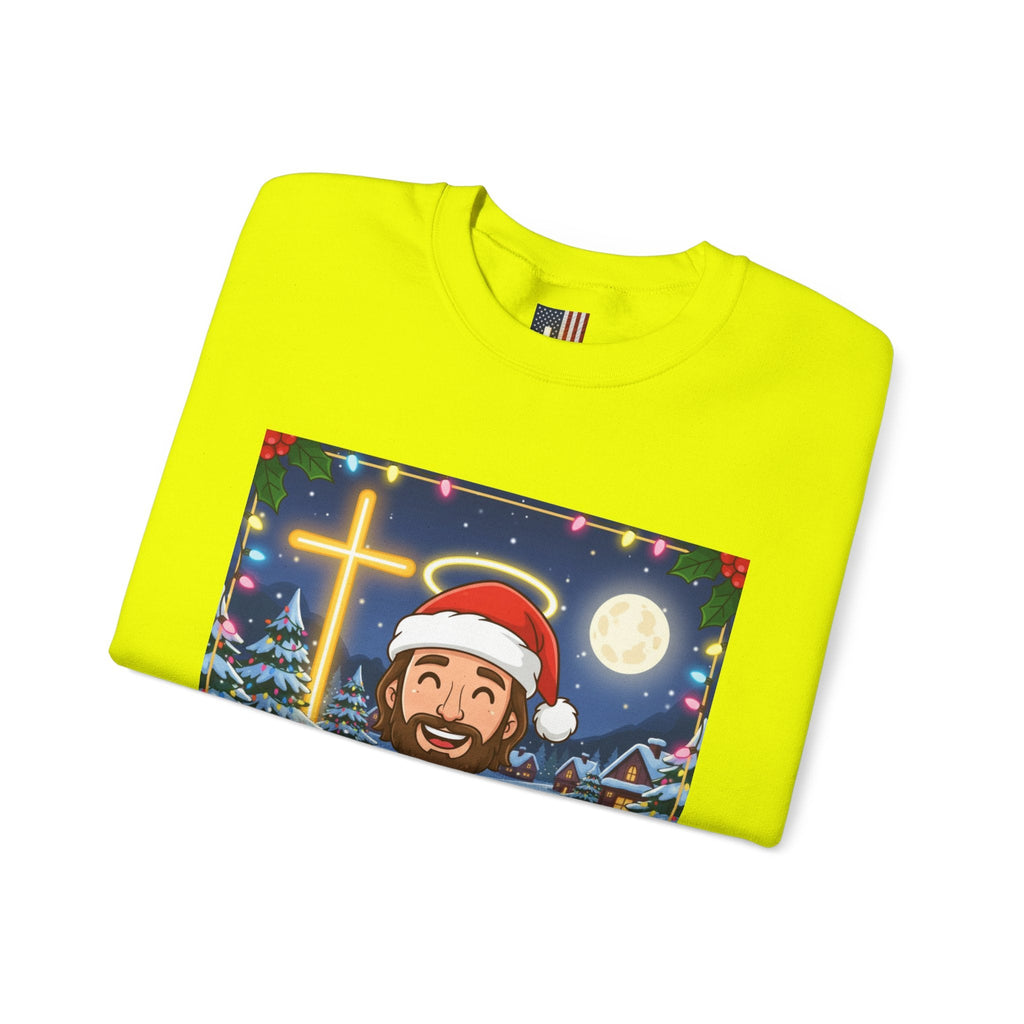 🎄 Make Christmas Great Again – Funny Christian Sweatshirt | Jesus Holding Banner | Faith-Based Holiday Parody Tee | Uplifted Gear Printify