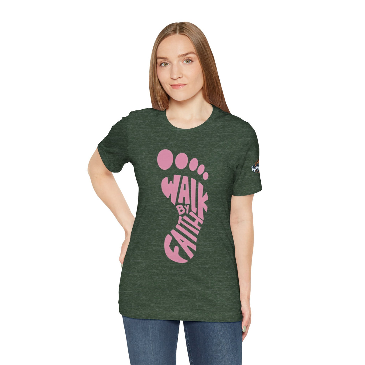 Walk By Faith Footprint T-Shirt Printify