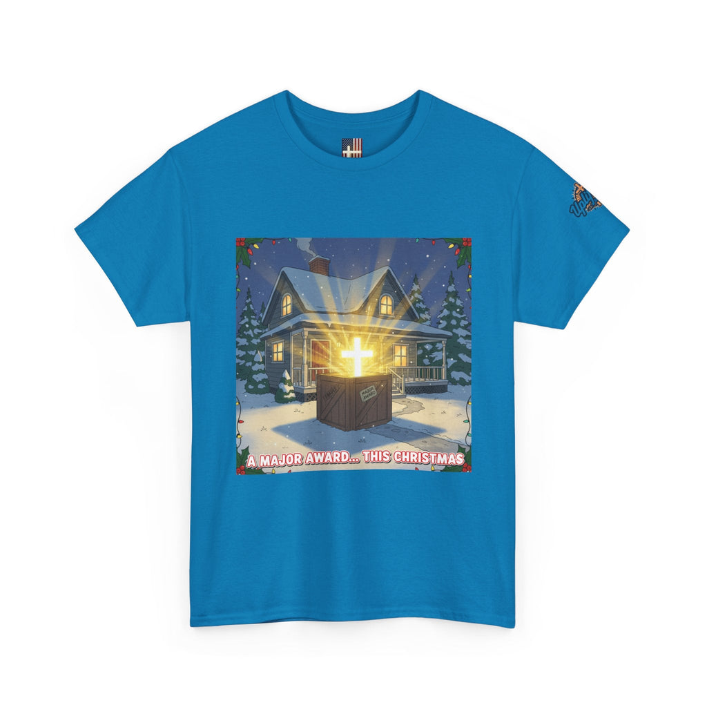 A Major Award This Christmas T-shirt – Fragile Leg Lamp Parody Cross Unboxing Christian T-shirt for Hilarious Faith & Holiday Glow Printify