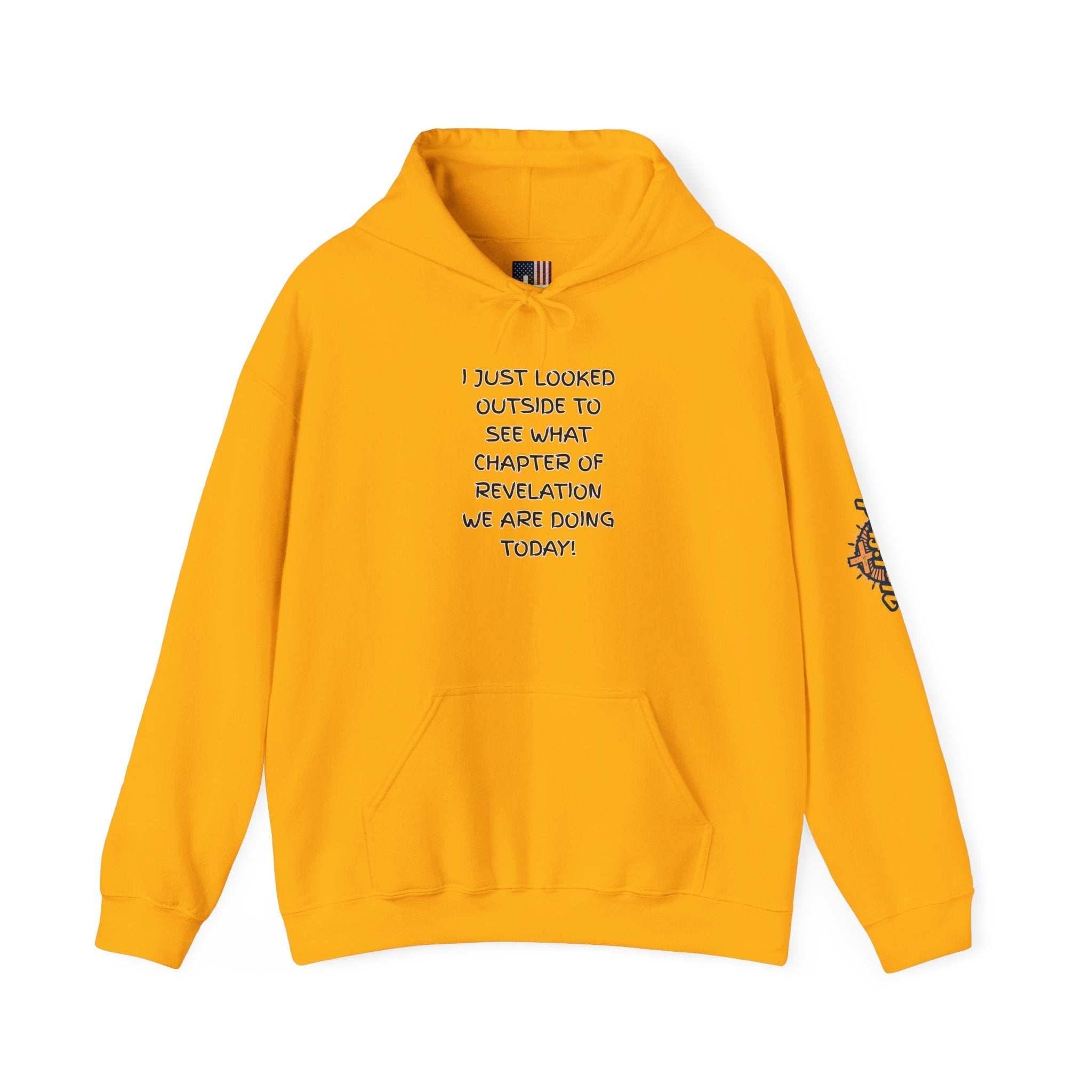 What Chapter of Revelation Hoodie – I Looked Outside My Window Christian Sweatshirt for End Times Humor & Faith Printify