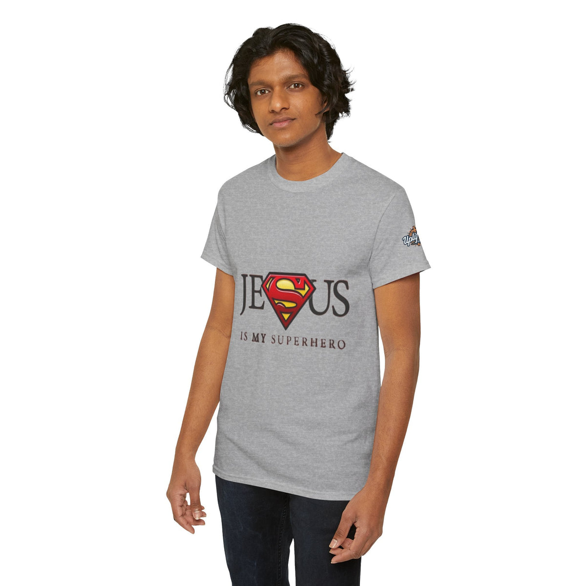 Jesus Is My Superhero T-Shirt — Faith-Based Superman-Inspired Tee Printify
