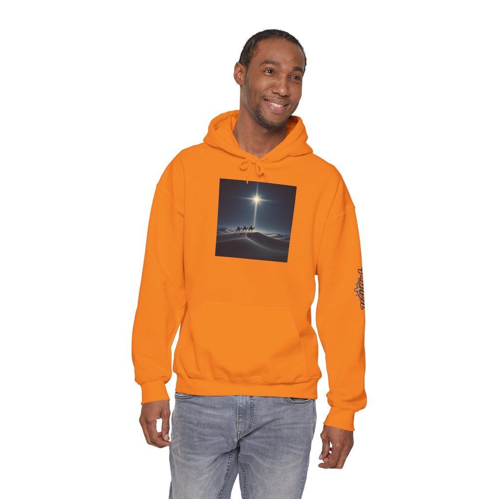 3 Wise Men Hoodie – Magi Camels Nativity Journey Christian Christmas Sweatshirt for Epiphany Faith & Holy Night Printify