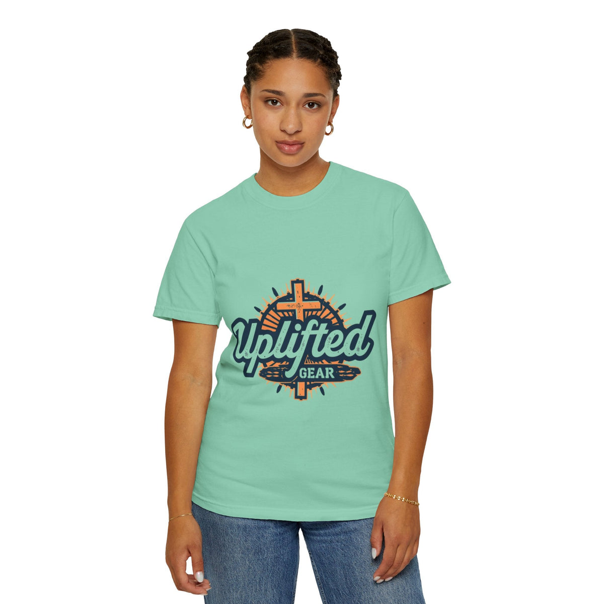 Uplifted Gear Christian T-Shirt – Bold Logo Faith Tee for Inspired Living Printify