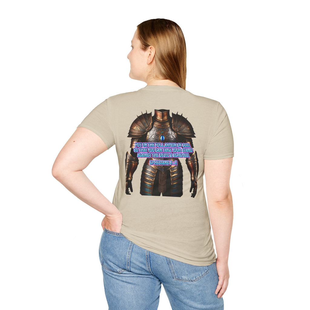 Religious Graphic Tee with Armor Of God Design - Unisex Softstyle T-Shirt Printify