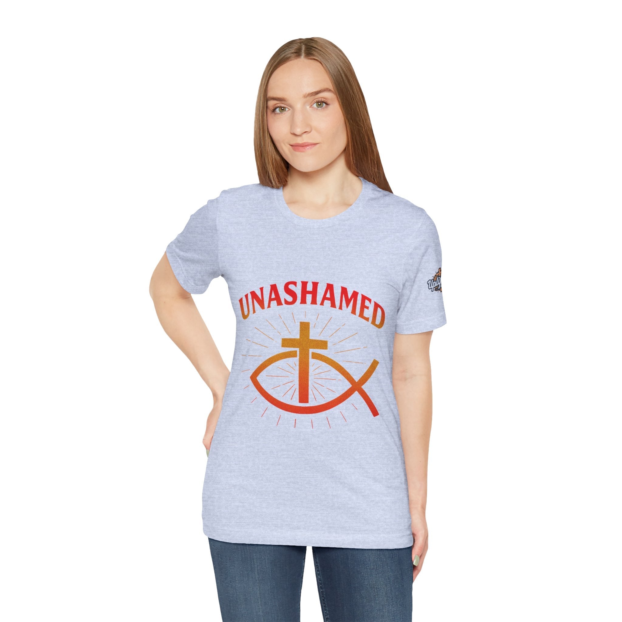 Unashamed T-shirt – Ichthys Jesus Fish & Cross Christian T-shirt for Romans 1:16 Bold Faith Printify