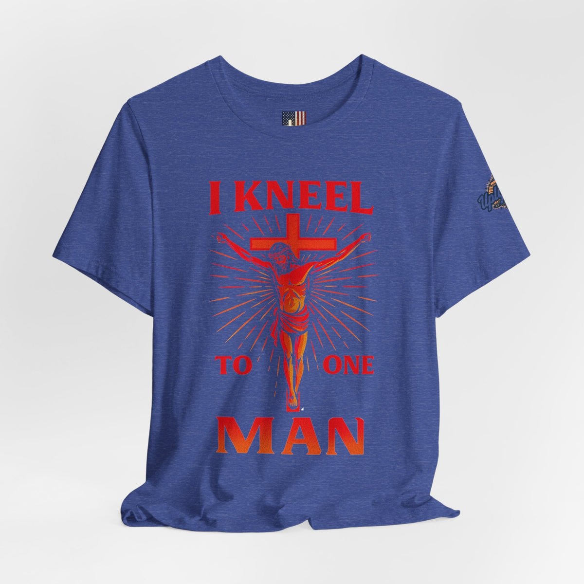 I Kneel to One Man T-shirt – Crucifixion Christian T-shirt for Unashamed Devotion & Bold Faith Printify