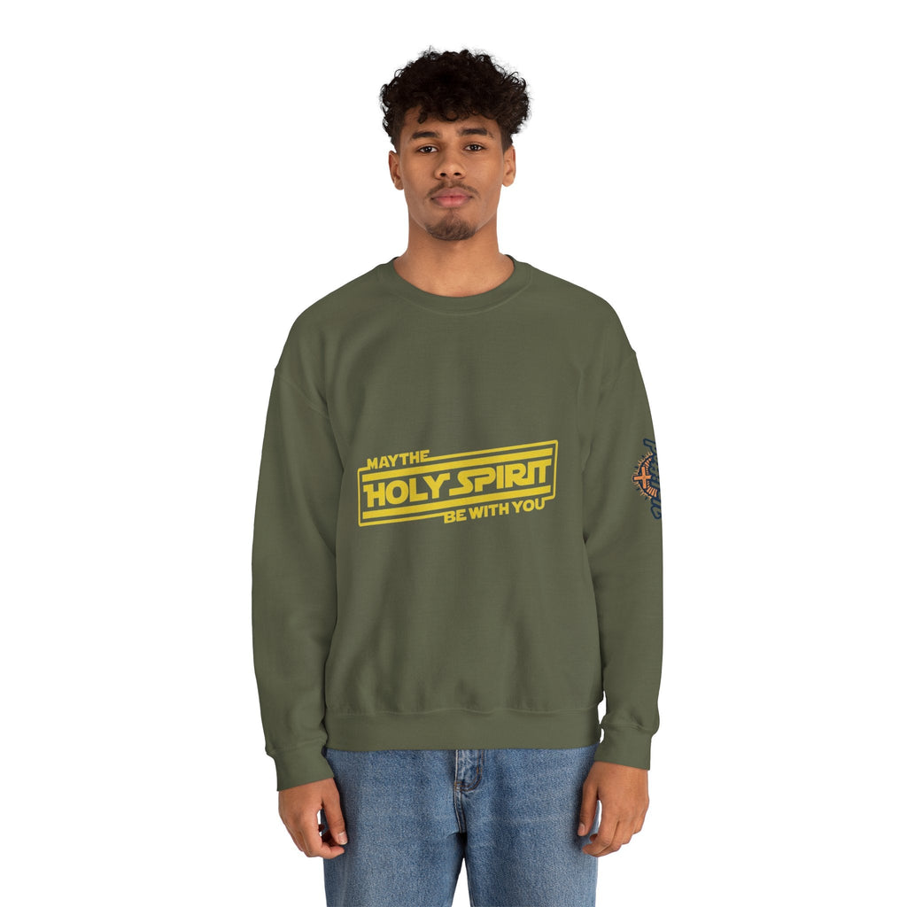 May the Holy Spirit Be With You Sweatshirt - Christian Star Wars Parody Sweatshirt Printify