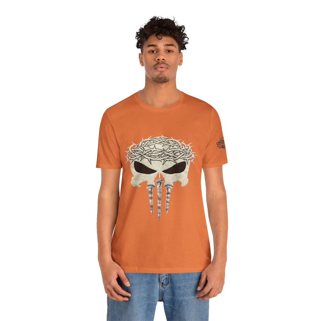 Christian Skull T-shirt - Crown of Thorns & Nails - Warrior Faith T-shirt Printify