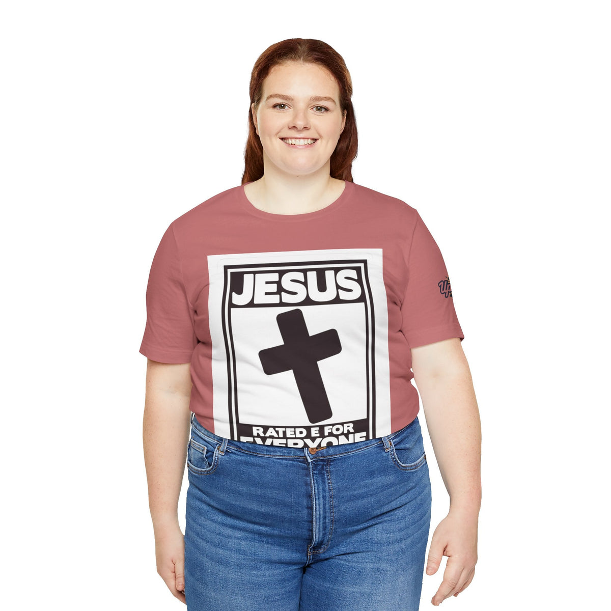 Jesus, Rated E for Everyone T-shirt - Gamer Faith T-shirt - Christian Video Game Parody Printify