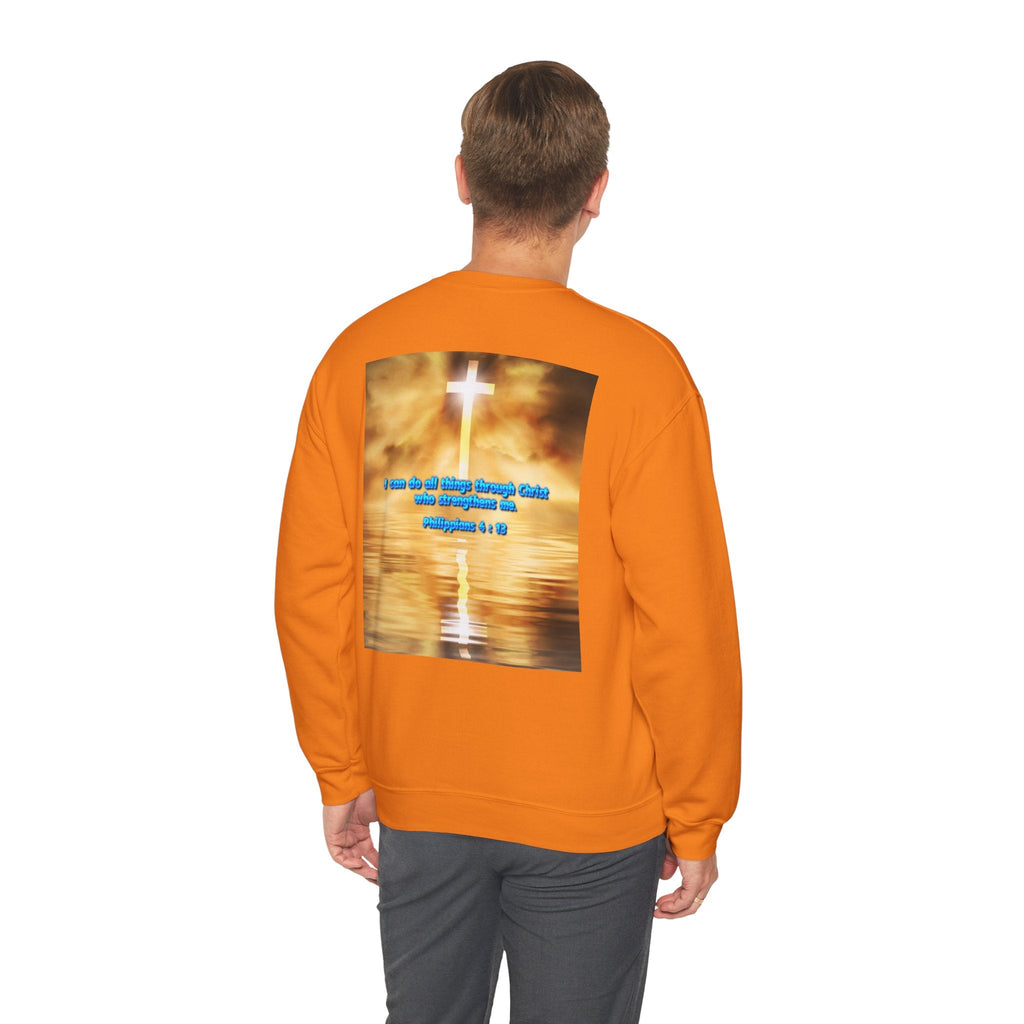 Bible Verse Heavy Blend™ Crewneck Sweatshirt Unisex  - Philippians 4 : 13 Printify