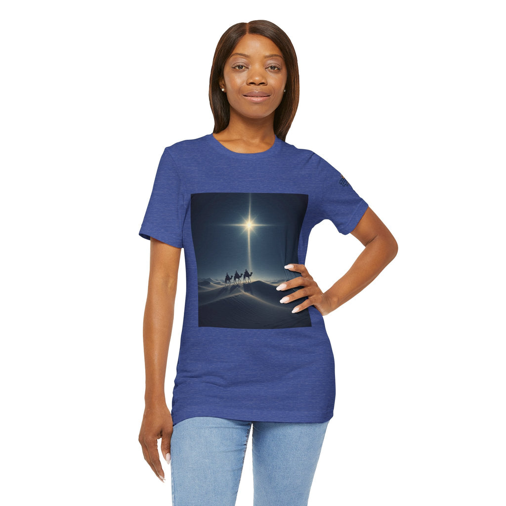 3 Wise Men T-shirt – Magi Camels Nativity Journey Christian Christmas T-shirt for Epiphany Faith & Holy Night Printify