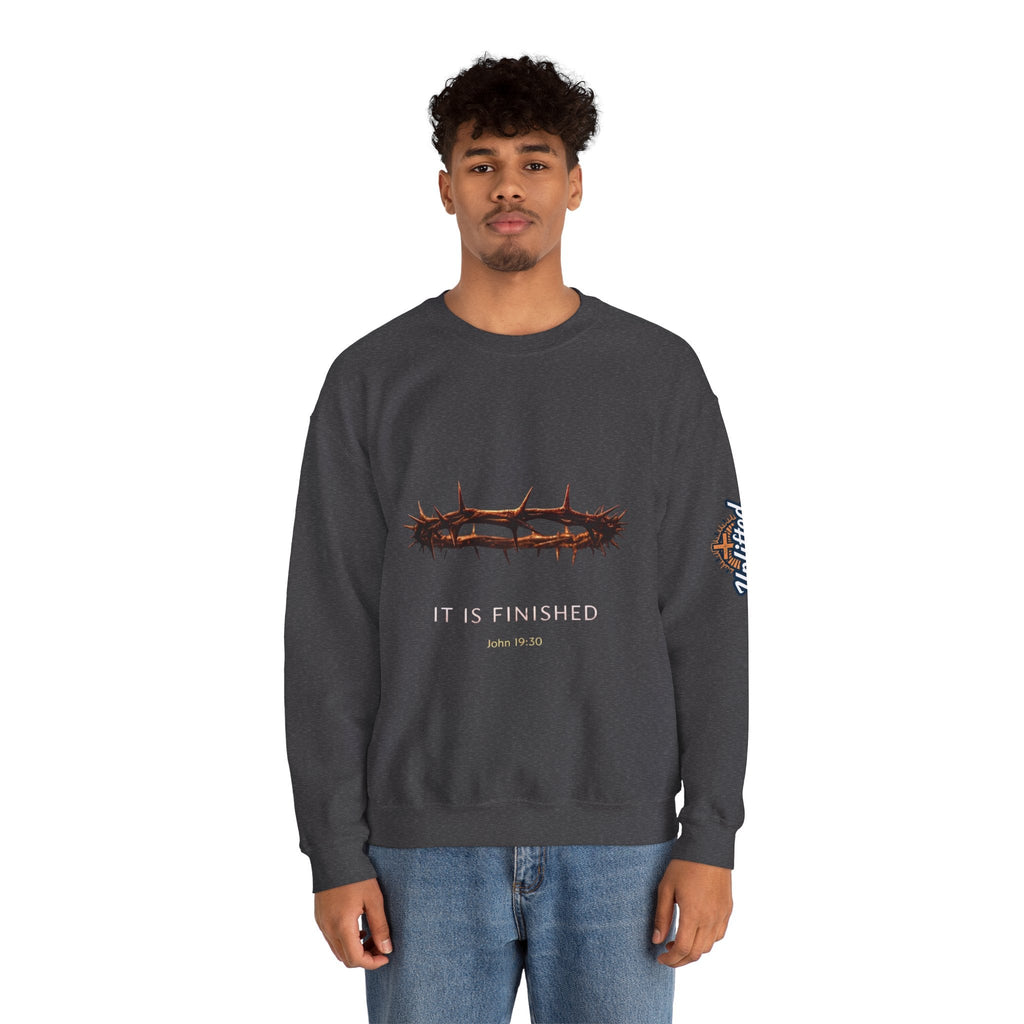 It Is Finished Crown of Thorns Sweatshirt — Christian John 19:30 Faith Sweatshirt Printify