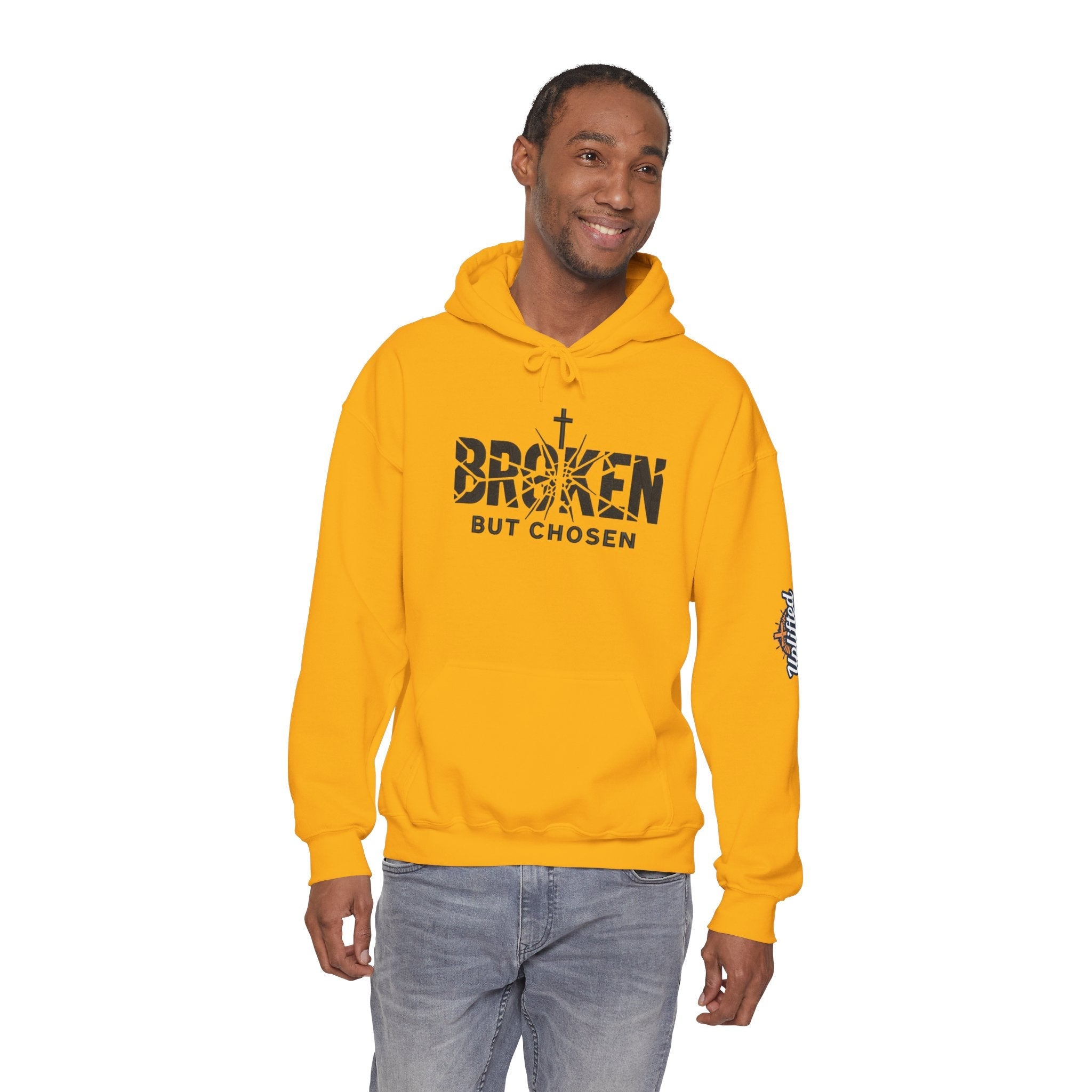 Broken But Chosen Hoodie — Christian Faith Graphic Sweatshirt Printify