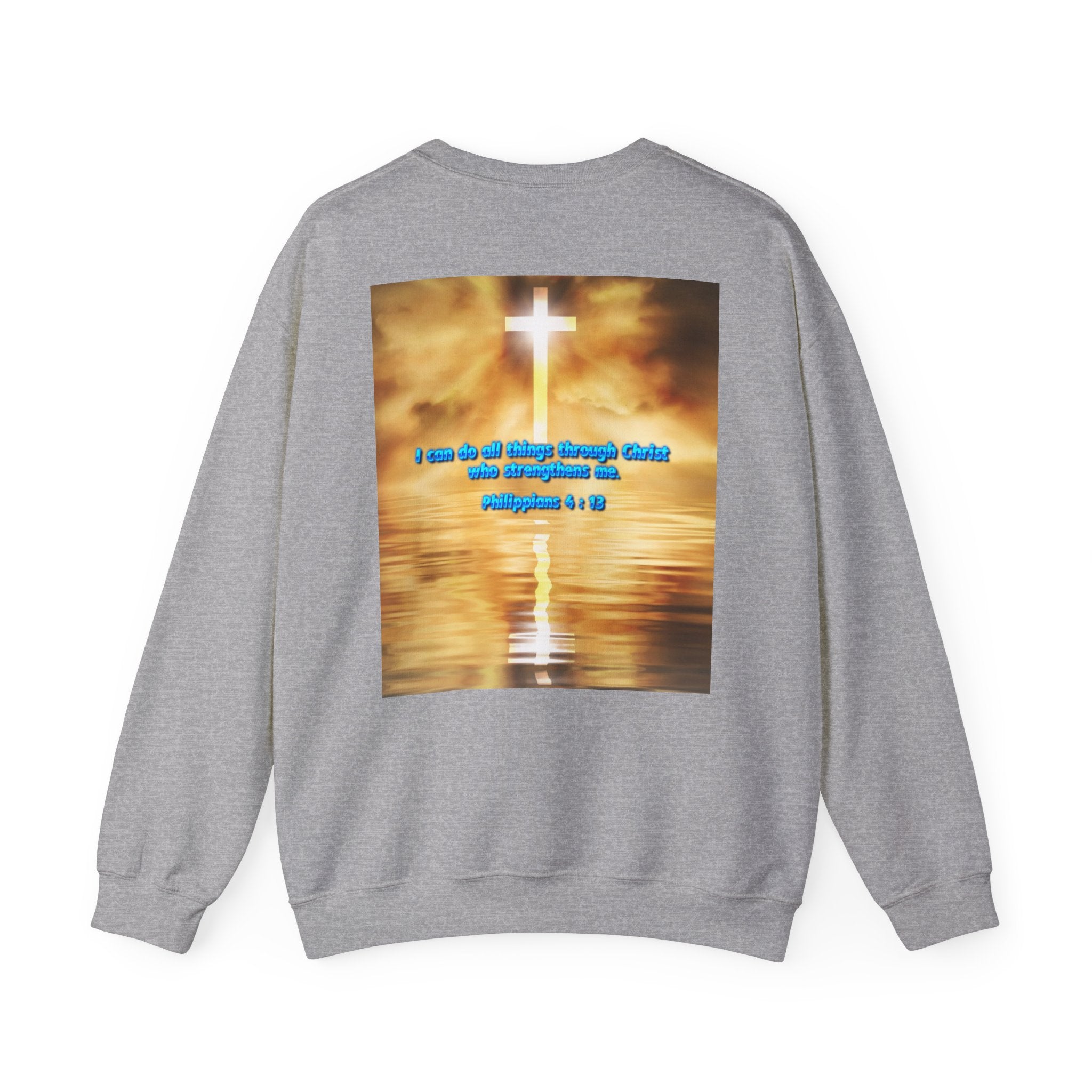Bible Verse Heavy Blend™ Crewneck Sweatshirt Unisex  - Philippians 4 : 13 Printify