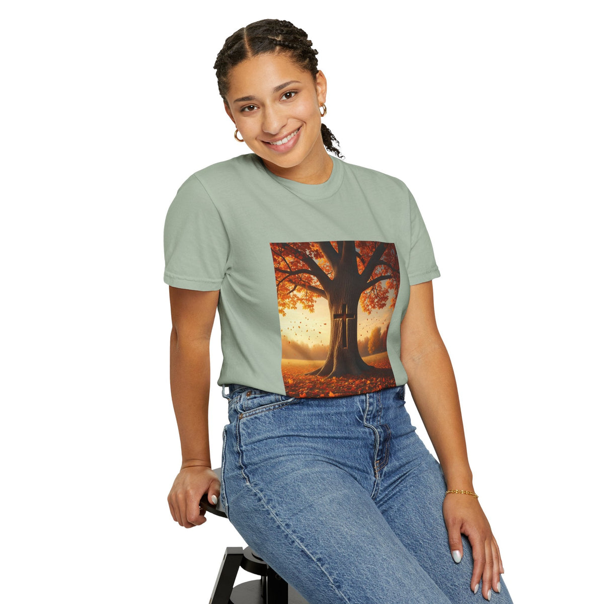 Trust in the Lord T-Shirt – Autumn Tree Christian Tee with Proverbs 3:5 Printify