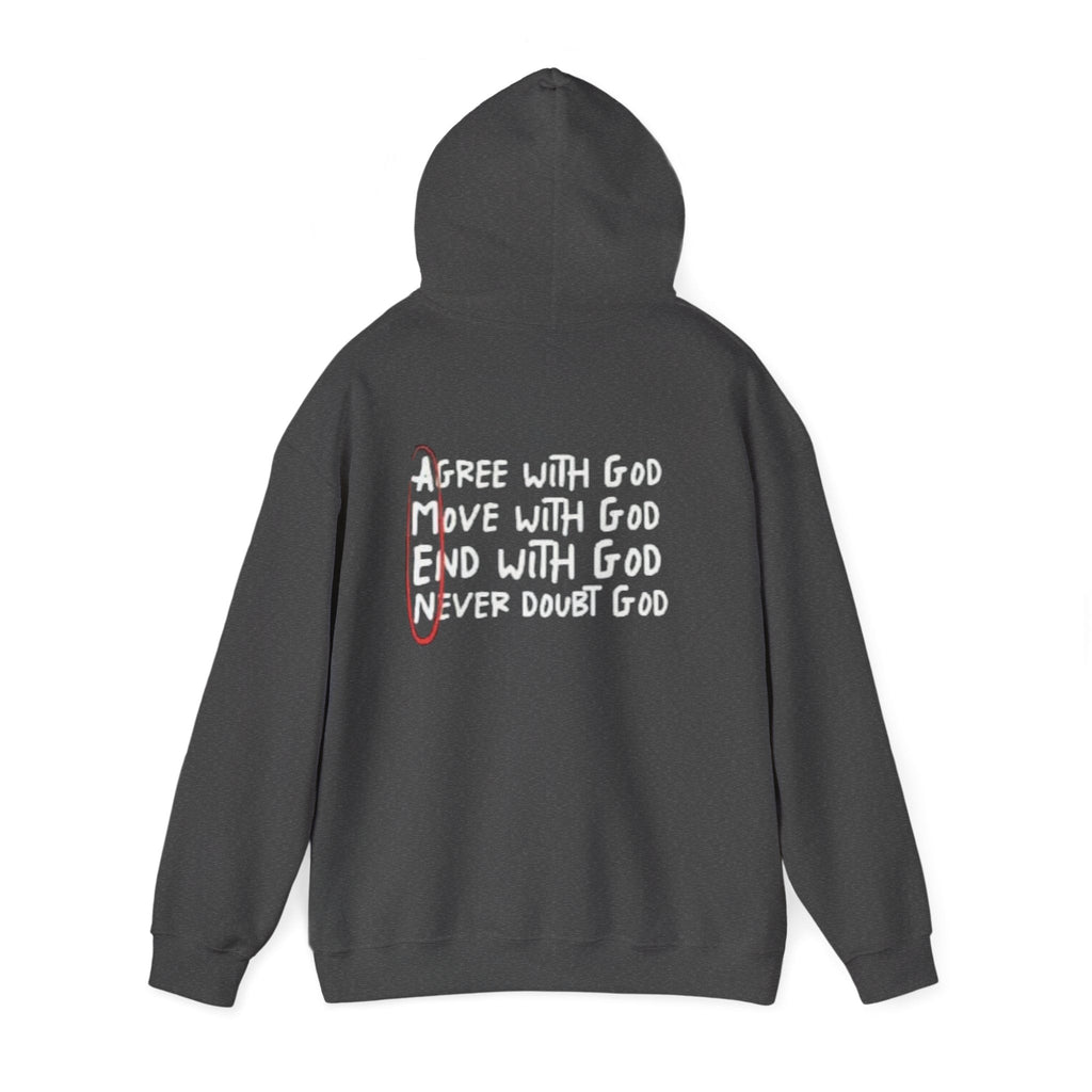 AMEN Acronym Hoodie – Agree with God Move with God End with God Never Doubt God Christian Sweatshirt for Unwavering Faith Printify