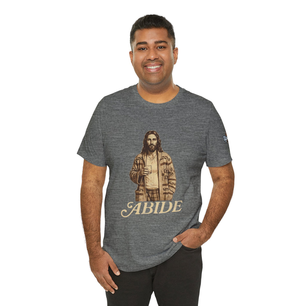 Abide Vintage Jesus Tee — "The Dude" Graphic Christian T-Shirt Printify
