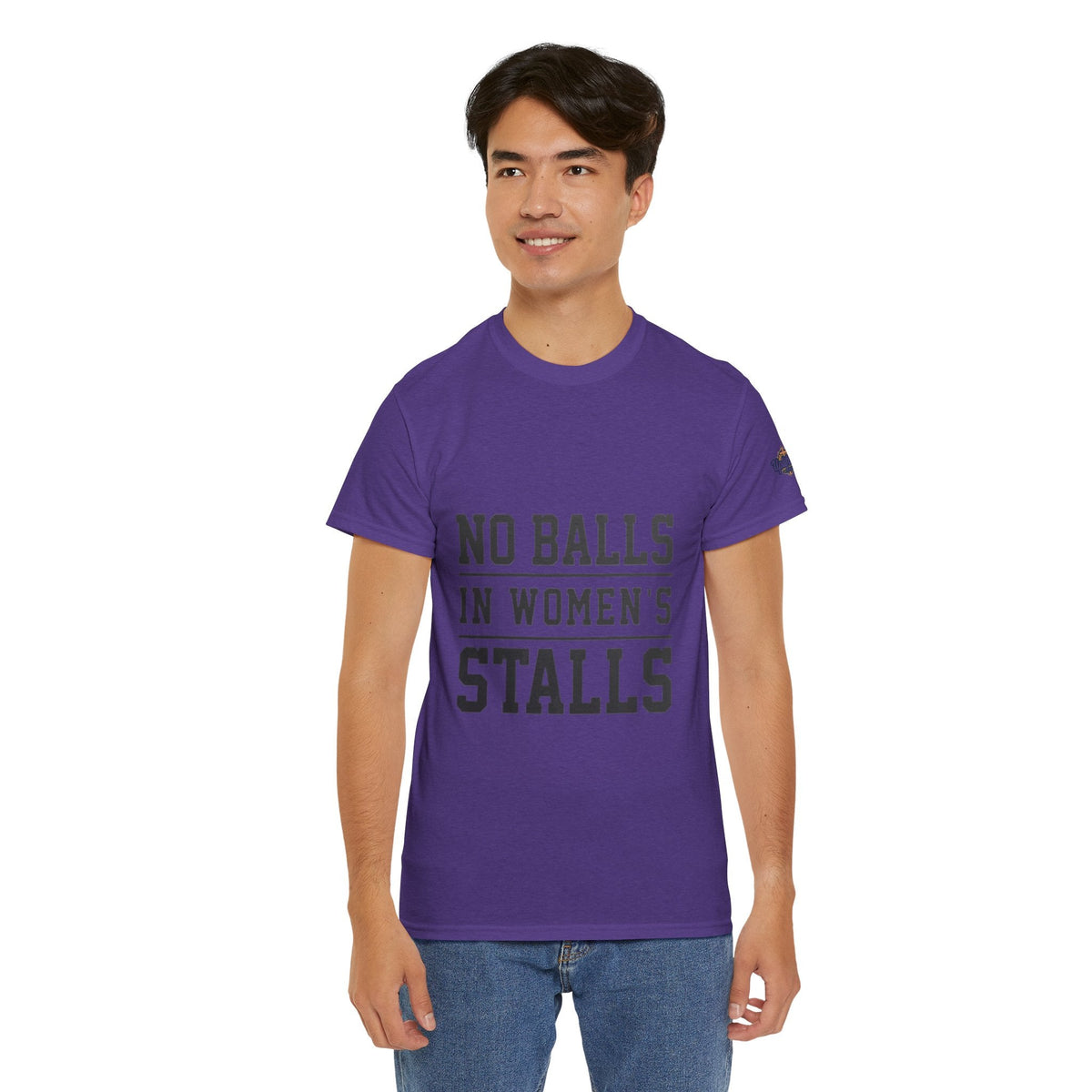 No Balls in Women's Stalls Retro Protest T-Shirt Printify