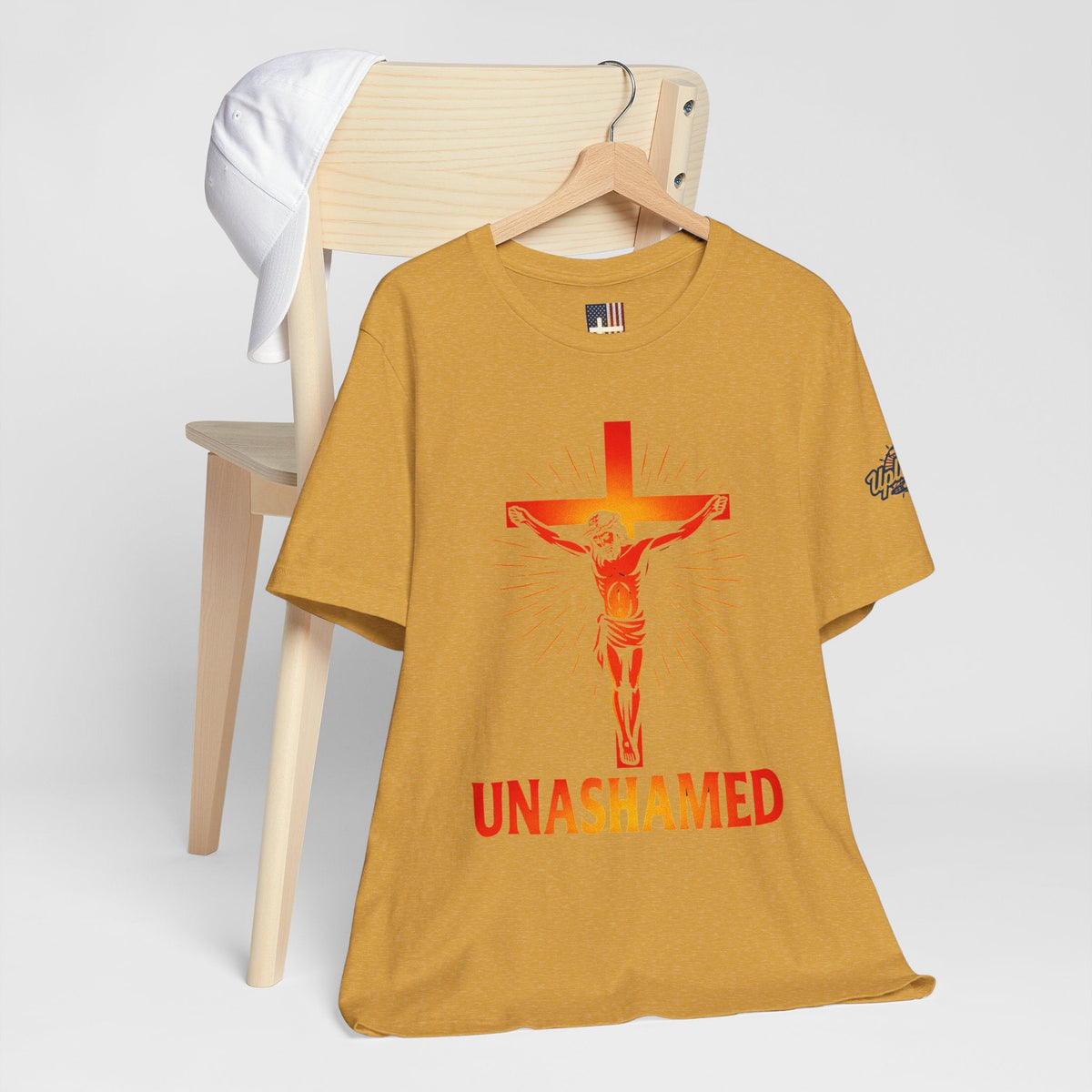 Unashamed T-shirt – Romans 1:16 Crucifixion Christian t-shirt for Bold Unwavering Faith Printify