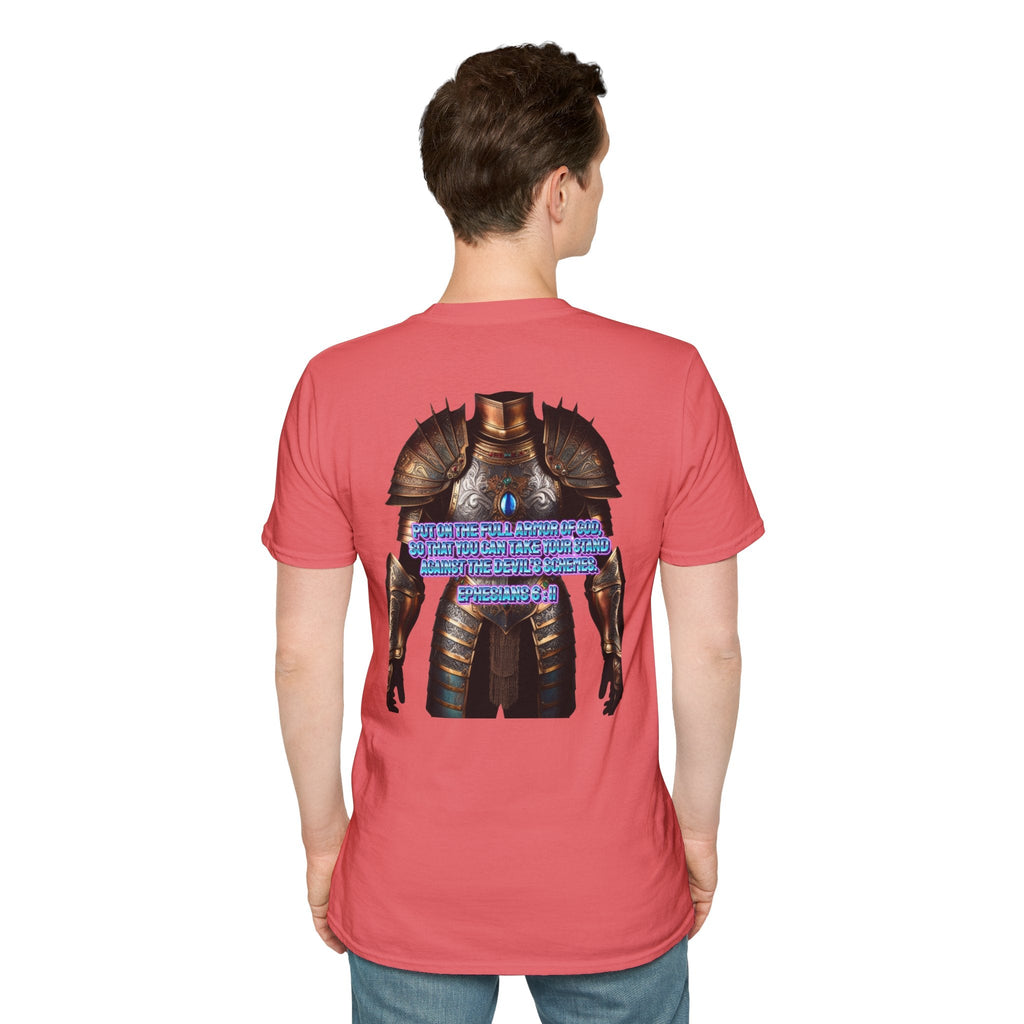 Religious Graphic Tee with Armor Of God Design - Unisex Softstyle T-Shirt Printify