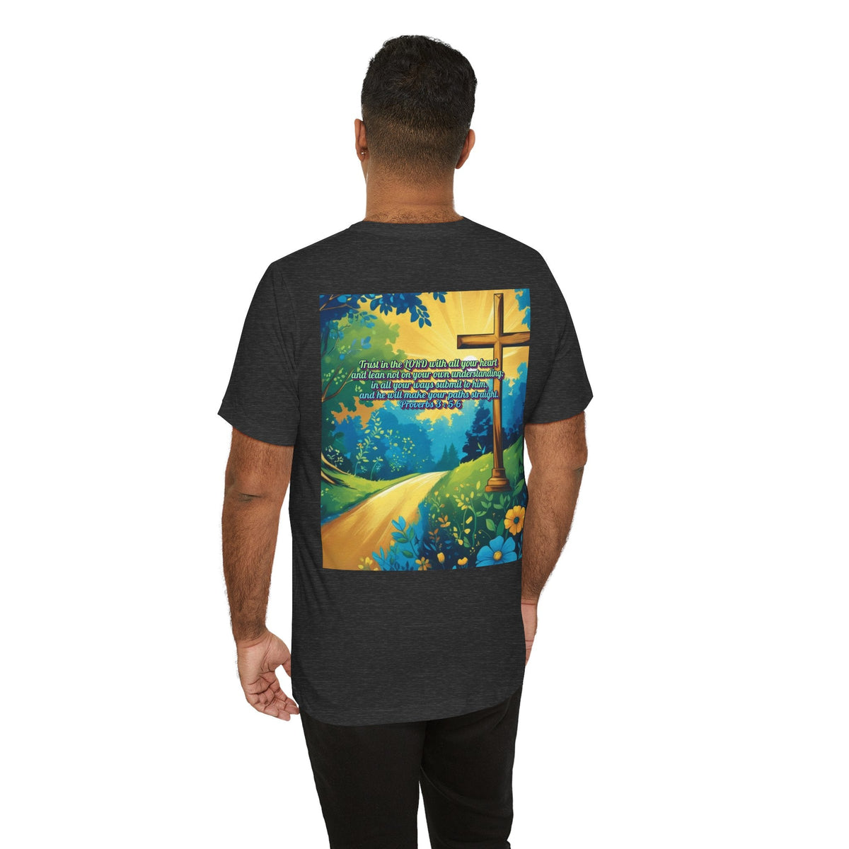 Trust in The Lord Proverbs 3:5-6 Biblical Design Unisex Jersey Short Sleeve Tee Printify