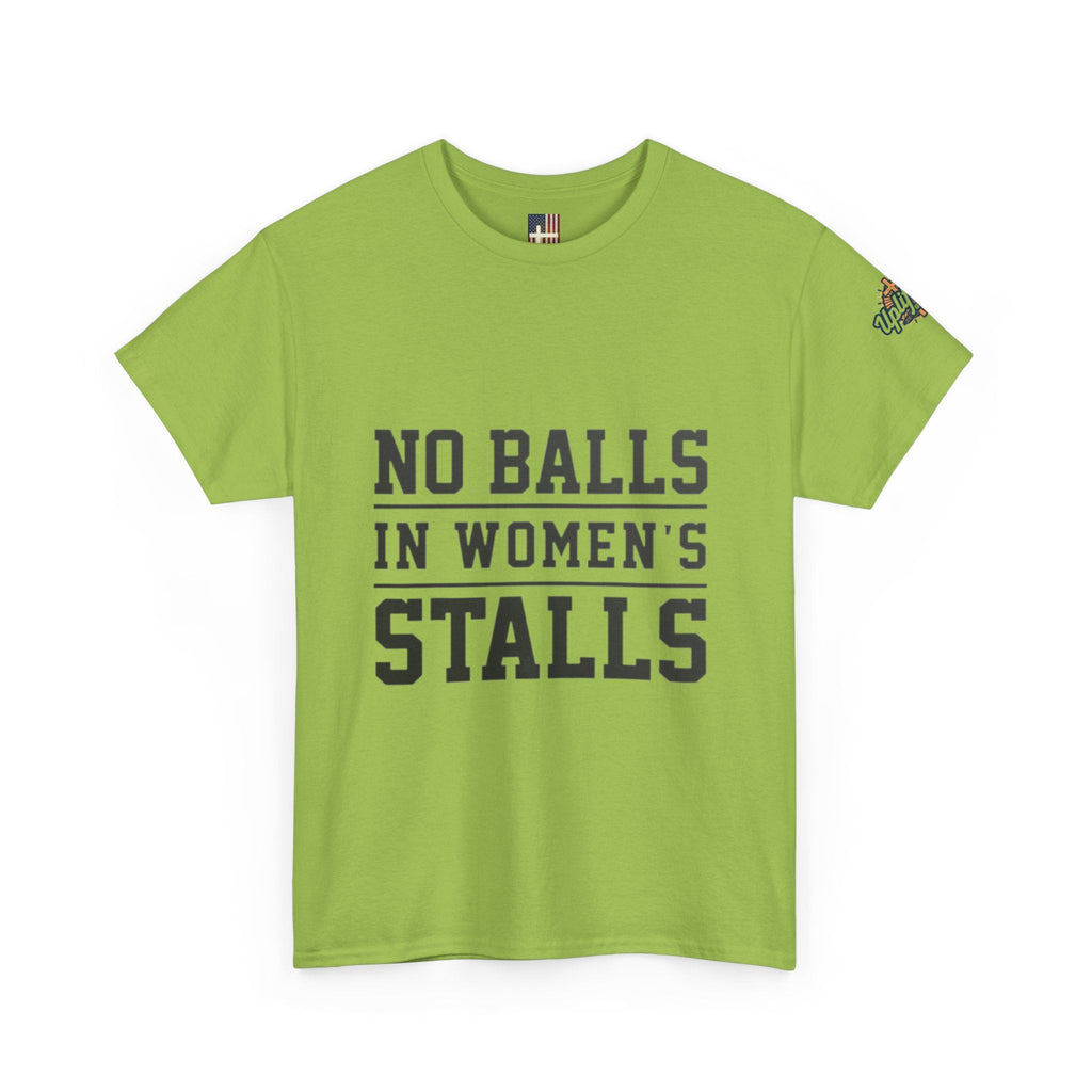 No Balls in Women's Stalls Retro Protest T-Shirt Printify